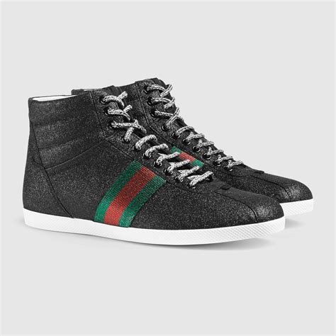 gucci black glitter web sneaker|Gucci glitter web sneakers.